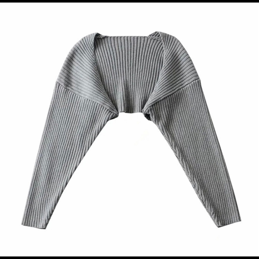Gray 100%cotton knitted long sleeves casual sha… - Picture 3 of 17